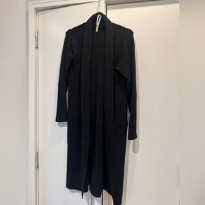 Aritzia Babaton extra long Black Cardigan with waste tie